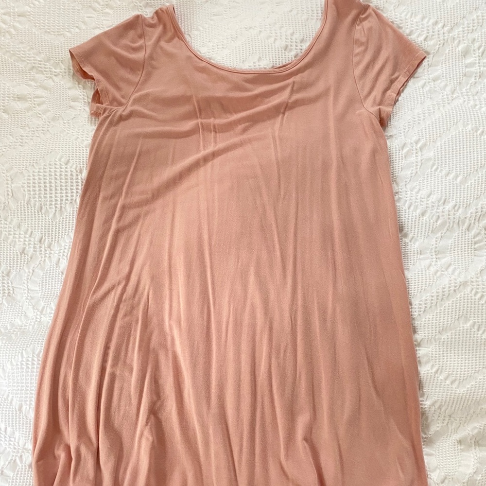 Peach shift dress